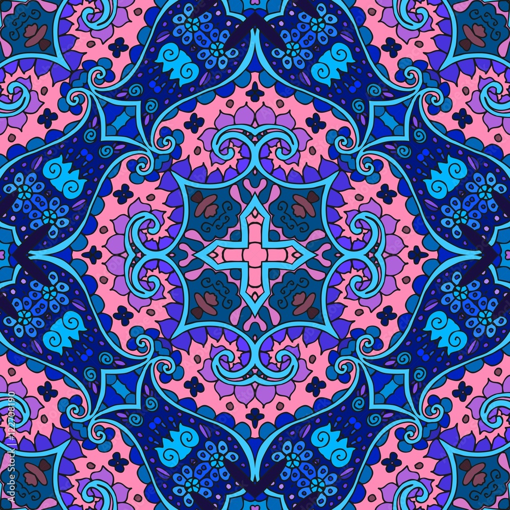 Detailed floral and paisley seamless pattern. Vector medieval background Detailed floral and paisley seamless pattern. Vector medieval background
