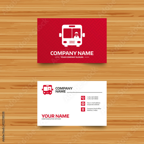 Bus sign icon. Public transport symbol.