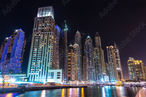 Dubai marina at night