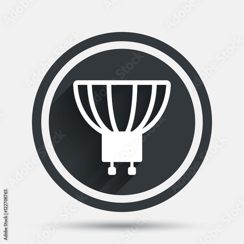 Light bulb icon. Lamp GU10 socket symbol.