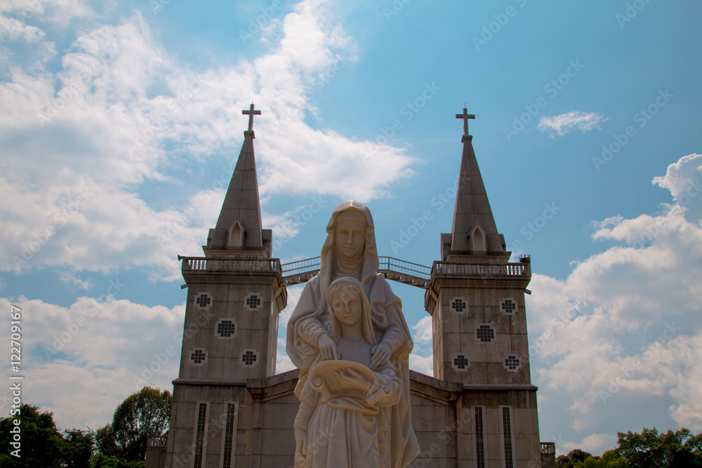 Statue of the Madonna marble In Nakhon Phanom Province