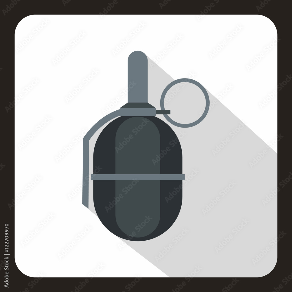 Obraz premium Hand paintball grenade icon in flat style on a white background vector illustration