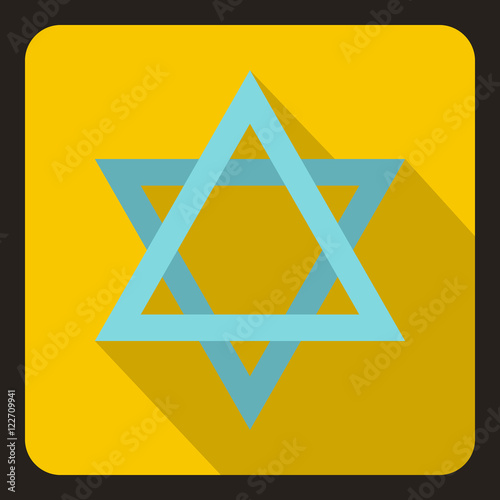 Star of David icon in flat style on a white background vector illustration