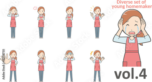 Diverse set of young homemaker , EPS10 vector format vol.4