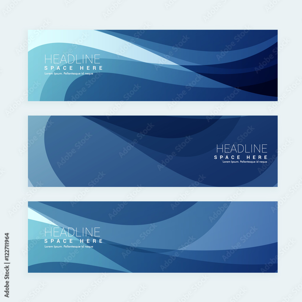 blue business banners set