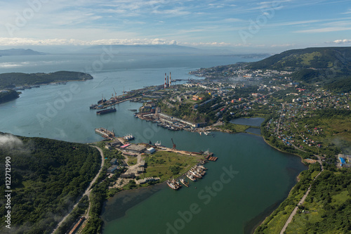 Avacha Bay and Petropavlovsk-Kamchatsky on the southeastern coast of Kamchatka Peninsula.