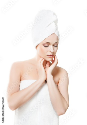 Wallpaper Mural Young, beautiful woman wrapped in a towel Torontodigital.ca