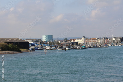 The port of Littlehampton bustling with pleasure boats, fishing boats and dingy's