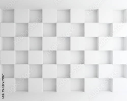 Fototapeta Naklejka Na Ścianę i Meble -  interior white cubic wall abstract background 3d