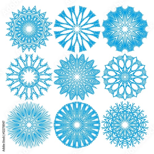 Set of snowflakes.