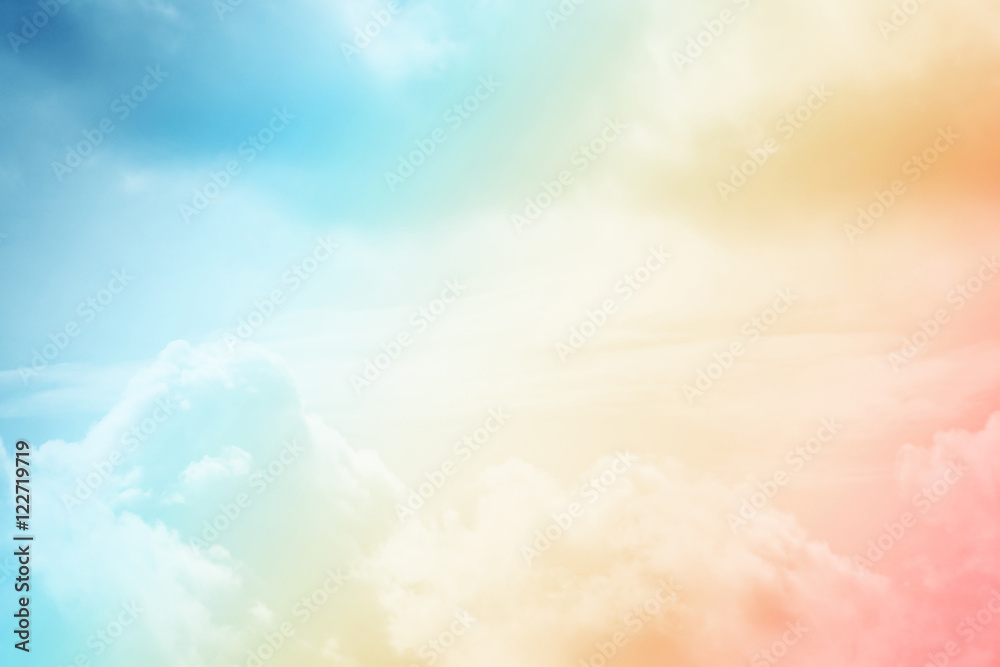 artistic cloud and sky with pastel gradient color
