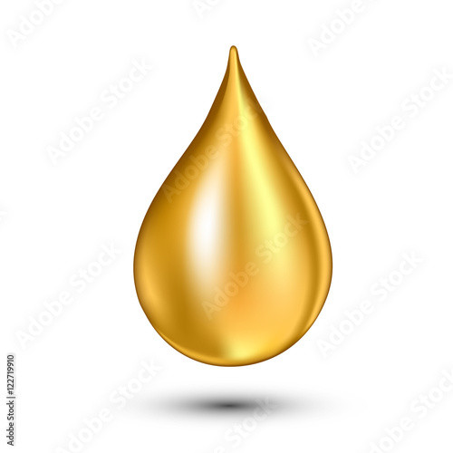 Oil drop, vector icon. Clean isolated on white. Falling .