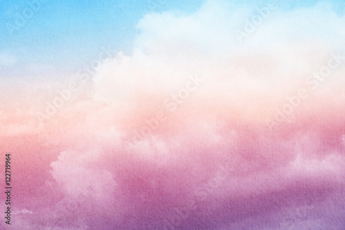 artistic sky and cloud with pastel gradient color and grunge paper texture