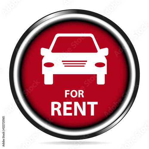 Car for rent icon, button, badge illustration