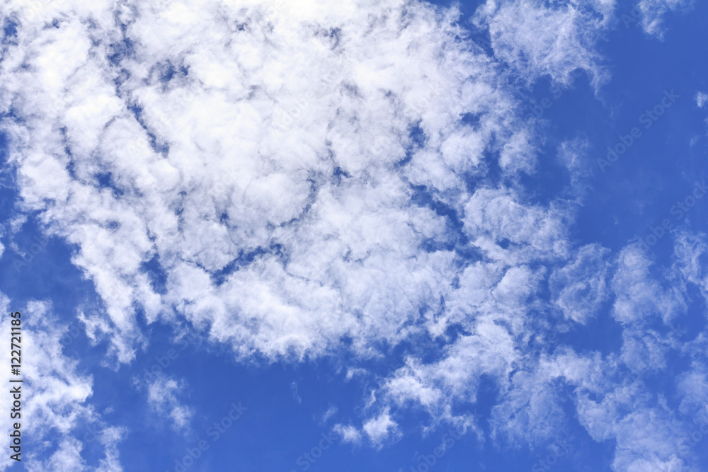 Blue sky background with white clouds. The vast blue sky and clouds sky on sunny day. White fluffy clouds in the blue sky. Blue sky background with white clouds. The vast blue sky and clouds sky on sunny day. White fluffy clouds in the blue sky.