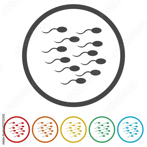 Sperm sign icon. Fertilization or insemination symbol