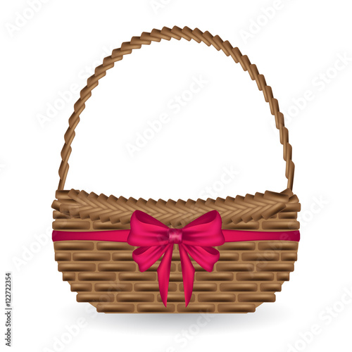vector of gift basket and adorn bow ribbon