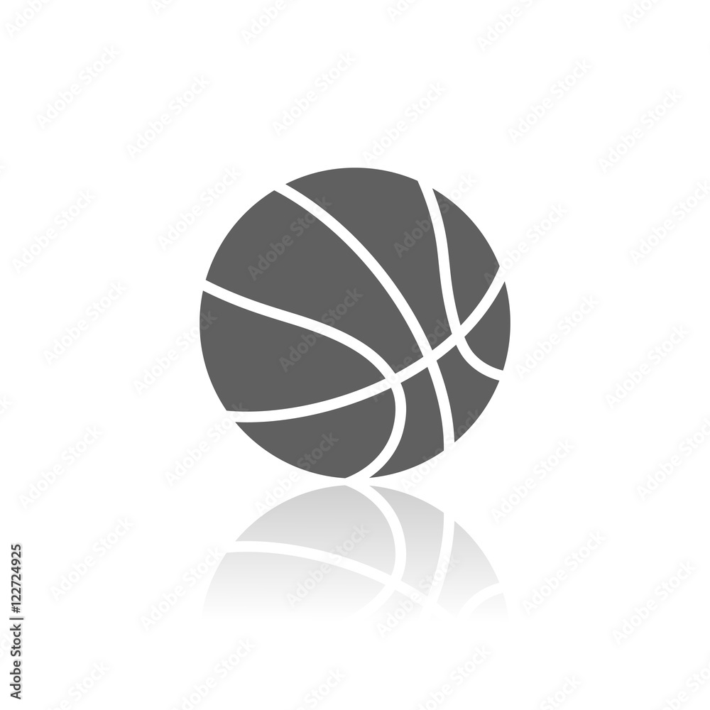 Icono de un balón de baloncesto sobre un fondo blanco