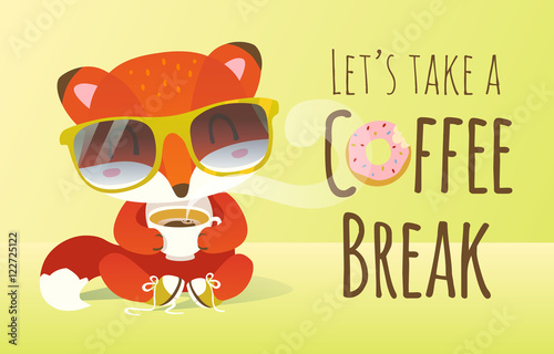 vector coffee break cartoon illustration