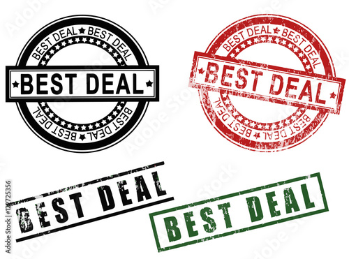 Best Deal - A set of Best deal grunge rubber stamps signs. Image isolated on white background.