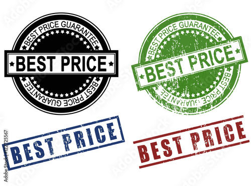 Best Price grunge sign rubber stamp set vector isolated on white background