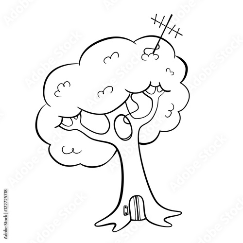 vector tree coloring page