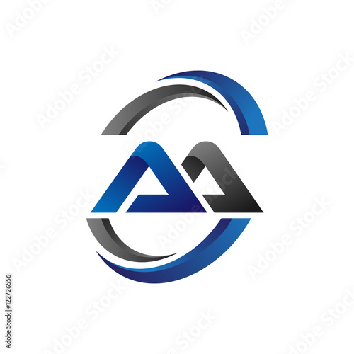 Simple Modern Initial Logo Vector Circle Swoosh aa