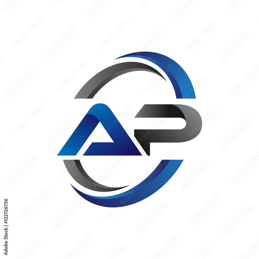 Simple Modern Initial Logo Vector Circle Swoosh ap Simple Modern Initial Logo Vector Circle Swoosh ap