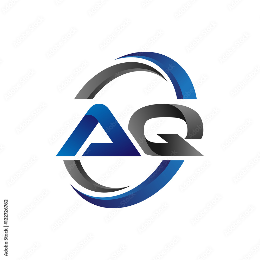 Simple Modern Initial Logo Vector Circle Swoosh aq Stock Vector | Adobe ...