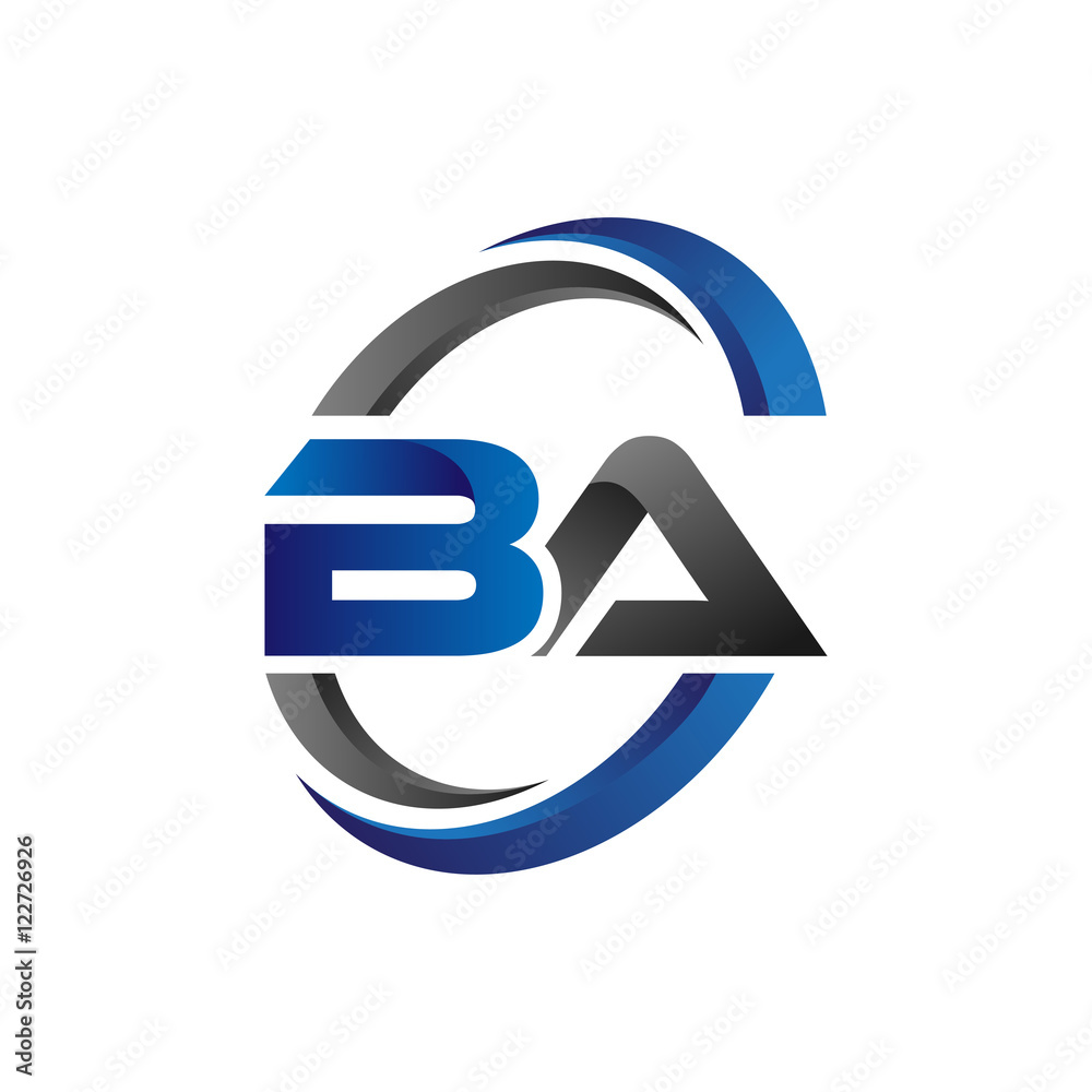 Simple Modern Initial Logo Vector Circle Swoosh ba Simple Modern Initial Logo Vector Circle Swoosh ba