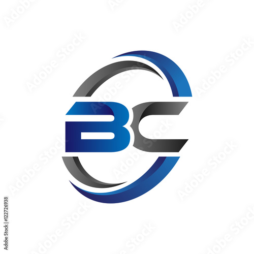 Simple Modern Initial Logo Vector Circle Swoosh bc