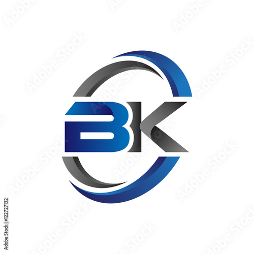 Simple Modern Initial Logo Vector Circle Swoosh bk