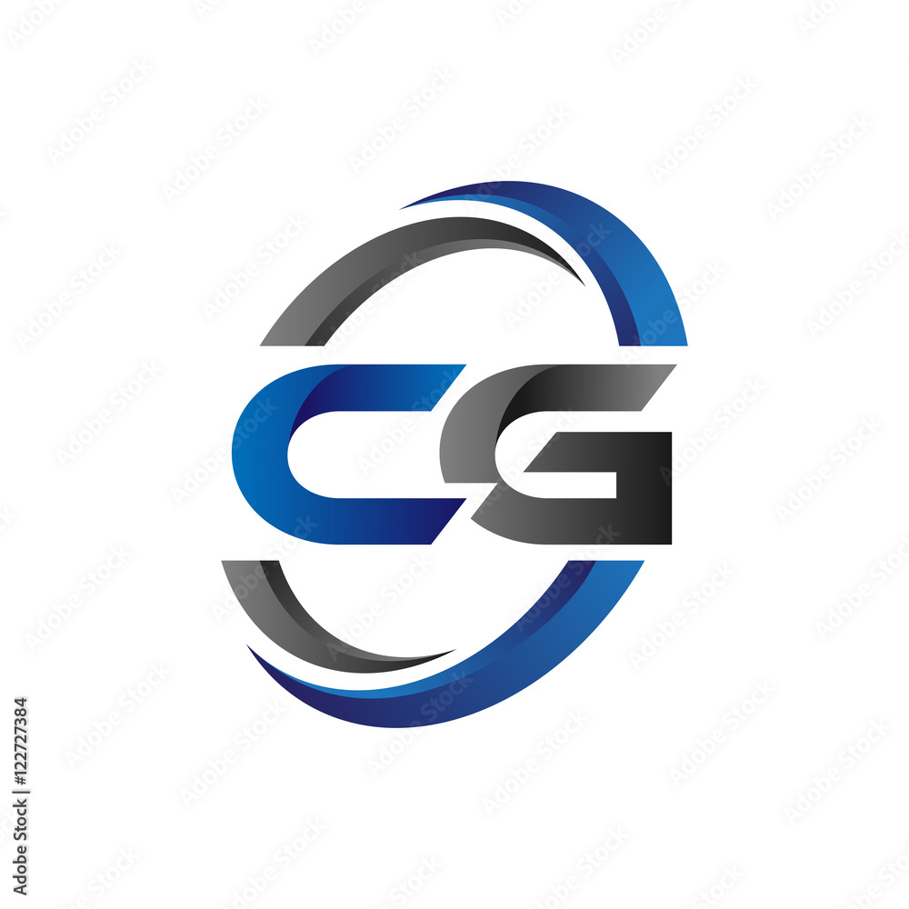 Simple Modern Initial Logo Vector Circle Swoosh cg Simple Modern Initial Logo Vector Circle Swoosh cg