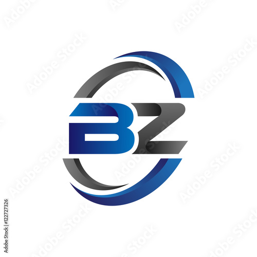 Simple Modern Initial Logo Vector Circle Swoosh bz