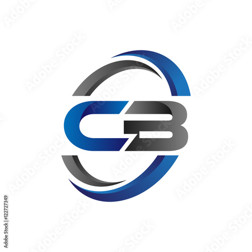 Simple Modern Initial Logo Vector Circle Swoosh cb