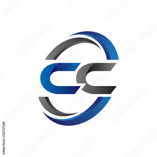 Simple Modern Initial Logo Vector Circle Swoosh cc