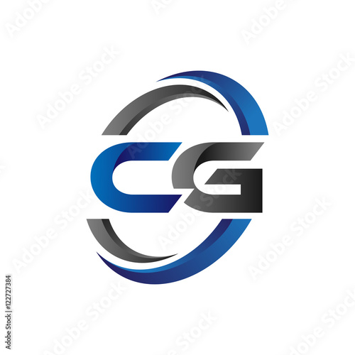 Simple Modern Initial Logo Vector Circle Swoosh cg