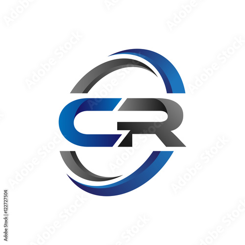 Simple Modern Initial Logo Vector Circle Swoosh cr