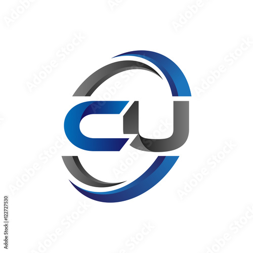 Simple Modern Initial Logo Vector Circle Swoosh cu