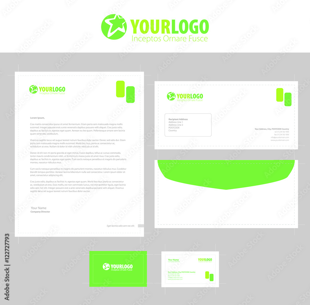 White classic corporate stationery template design White classic corporate stationery template design