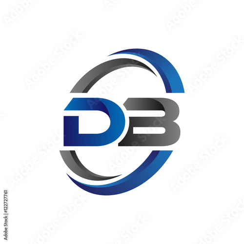 Simple Modern Initial Logo Vector Circle Swoosh db