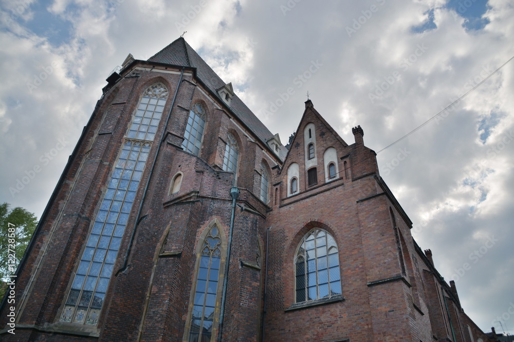 This is a view of Wroclaw city street view. May 2, 2016. Wroclaw, Poland. This is a view of Wroclaw city street view. May 2, 2016. Wroclaw, Poland.