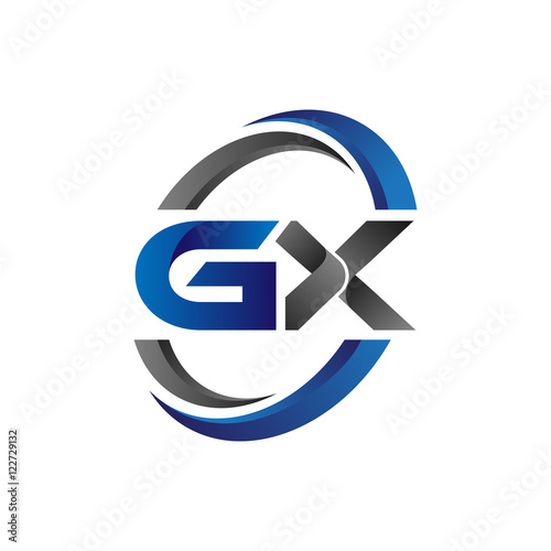 Simple Modern Initial Logo Vector Circle Swoosh gx photo