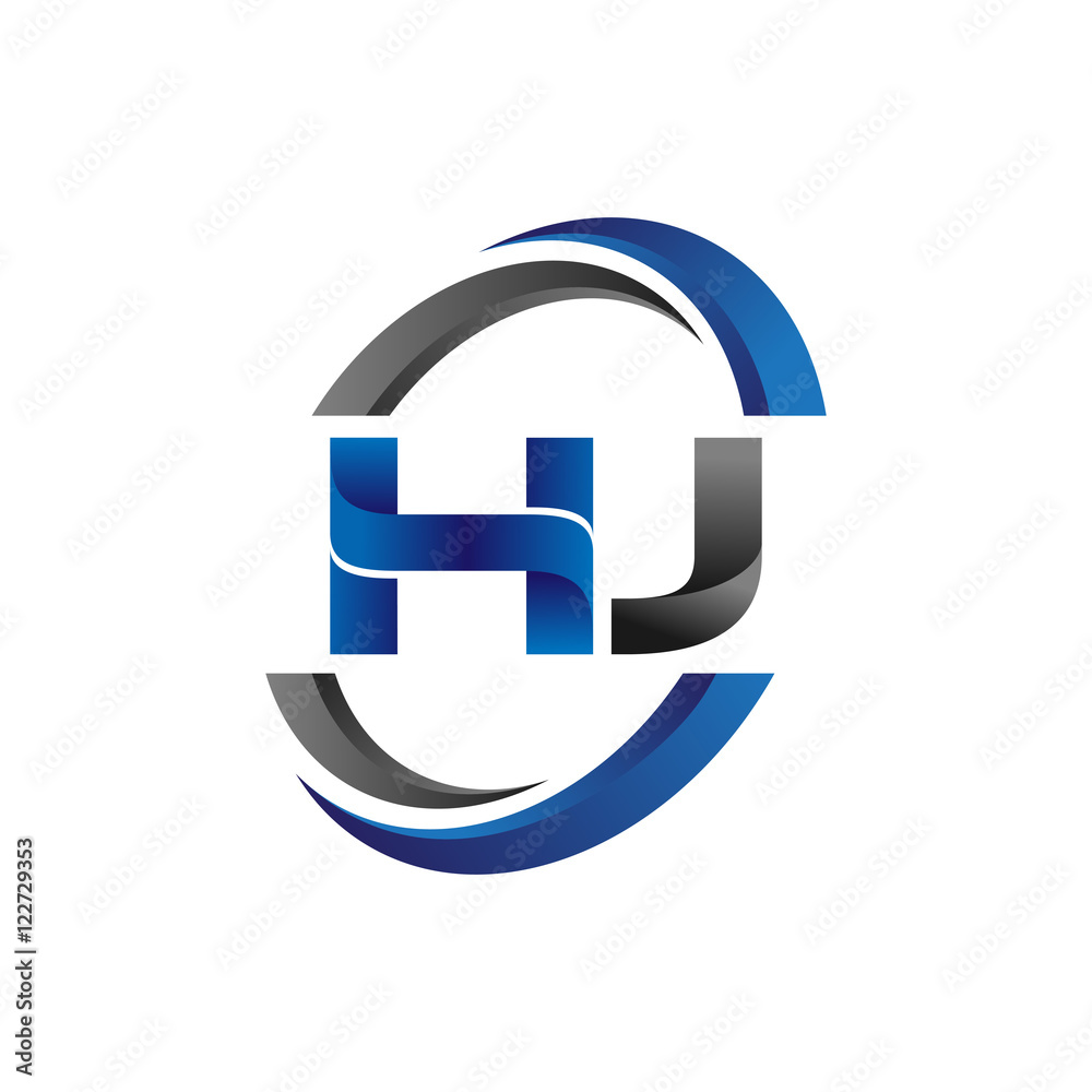 Simple Modern Initial Logo Vector Circle Swoosh hj Simple Modern Initial Logo Vector Circle Swoosh hj