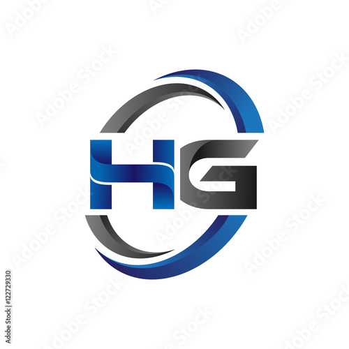 Simple Modern Initial Logo Vector Circle Swoosh hg