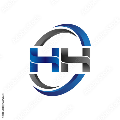 Simple Modern Initial Logo Vector Circle Swoosh hh