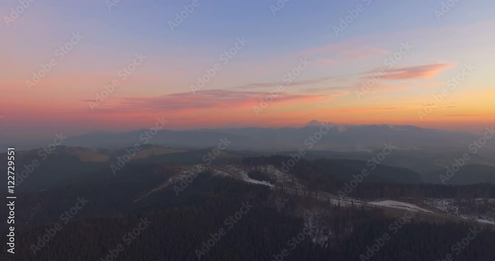 Mountain landscape at sunset. 4k, 25fps Mountain landscape at sunset. 4k, 25fps