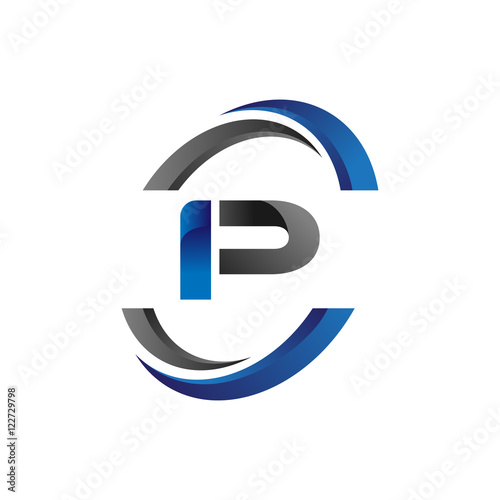 Simple Modern Initial Logo Vector Circle Swoosh ip