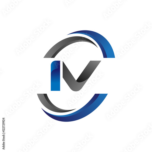 Simple Modern Initial Logo Vector Circle Swoosh iv