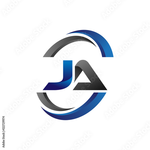 Simple Modern Initial Logo Vector Circle Swoosh ja photo